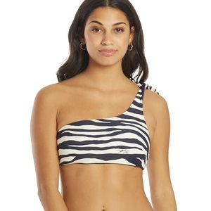 MICHAEL Michael Kors One Shoulder Bikini Top - Zebra SIZE XS